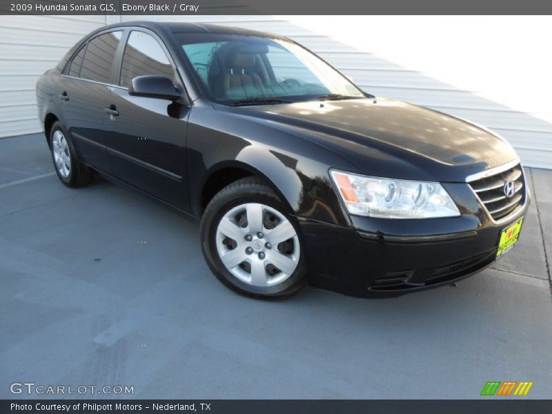 Ebony Black / Gray 2009 Hyundai Sonata GLS