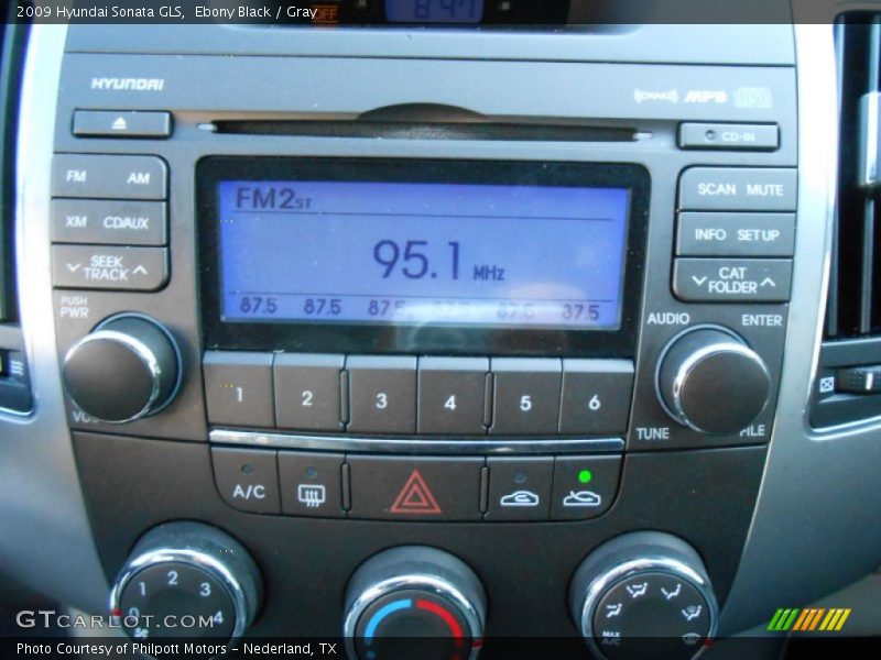 Ebony Black / Gray 2009 Hyundai Sonata GLS