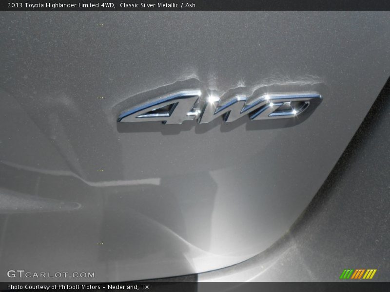 Classic Silver Metallic / Ash 2013 Toyota Highlander Limited 4WD