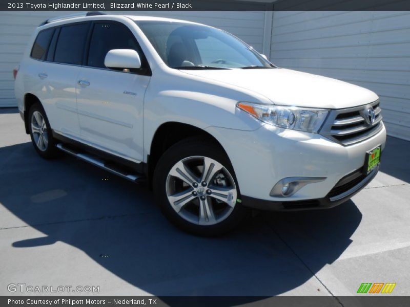 Blizzard White Pearl / Black 2013 Toyota Highlander Limited