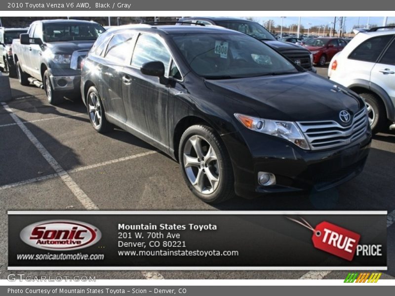 Black / Gray 2010 Toyota Venza V6 AWD