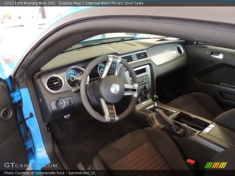 Grabber Blue / Charcoal Black/Recaro Sport Seats 2013 Ford Mustang Boss 302