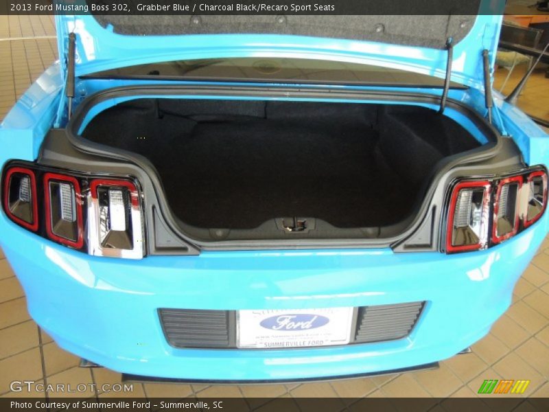 Grabber Blue / Charcoal Black/Recaro Sport Seats 2013 Ford Mustang Boss 302