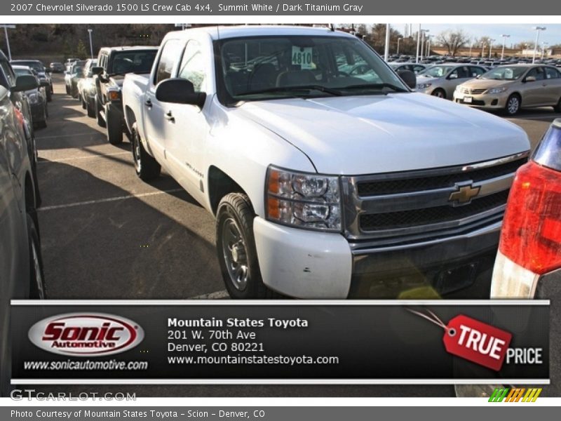 Summit White / Dark Titanium Gray 2007 Chevrolet Silverado 1500 LS Crew Cab 4x4