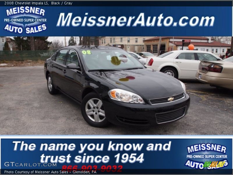 Black / Gray 2008 Chevrolet Impala LS