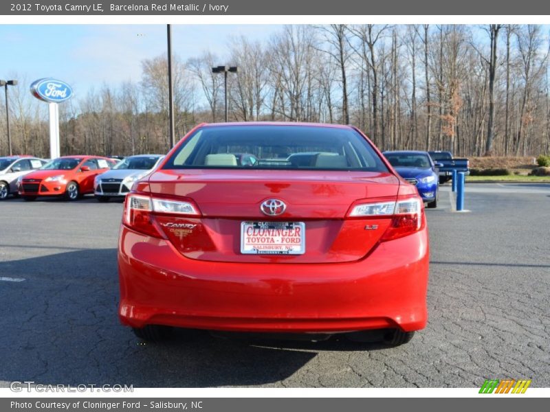 Barcelona Red Metallic / Ivory 2012 Toyota Camry LE