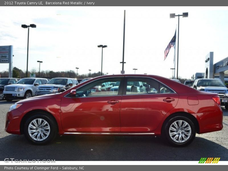 Barcelona Red Metallic / Ivory 2012 Toyota Camry LE