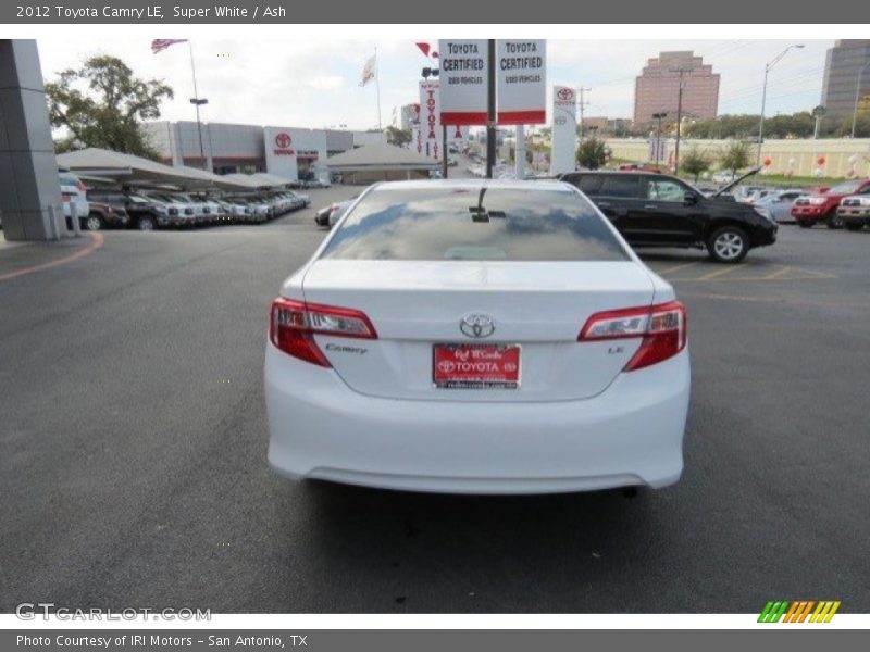 Super White / Ash 2012 Toyota Camry LE