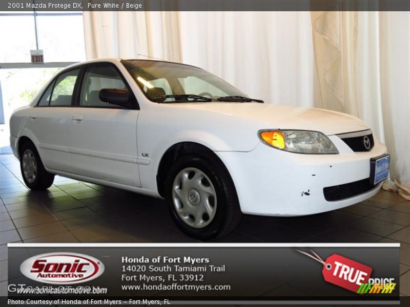Pure White / Beige 2001 Mazda Protege DX