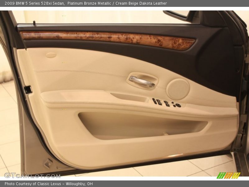 Platinum Bronze Metallic / Cream Beige Dakota Leather 2009 BMW 5 Series 528xi Sedan