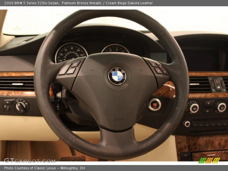 Platinum Bronze Metallic / Cream Beige Dakota Leather 2009 BMW 5 Series 528xi Sedan