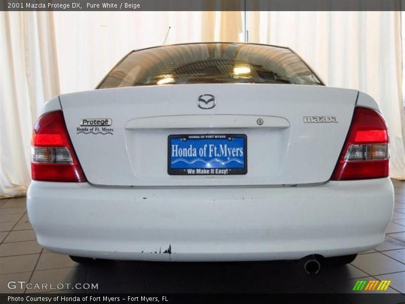 Pure White / Beige 2001 Mazda Protege DX