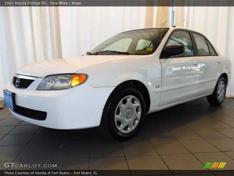 Pure White / Beige 2001 Mazda Protege DX