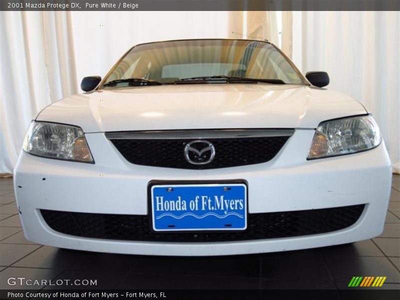 Pure White / Beige 2001 Mazda Protege DX