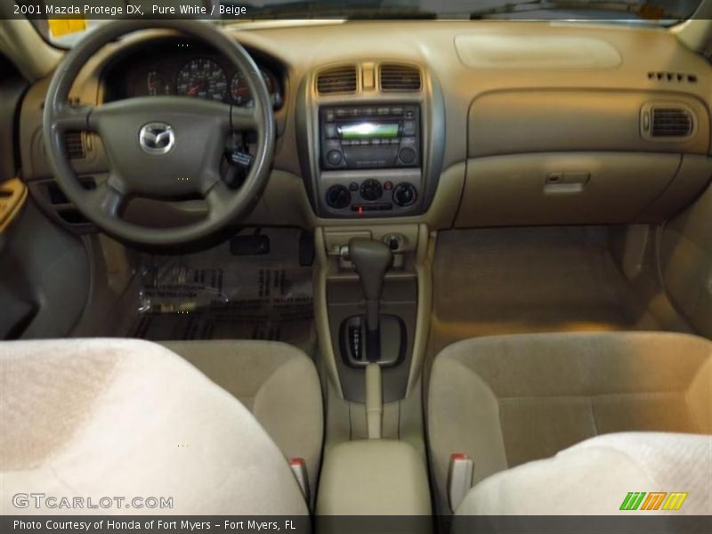 Pure White / Beige 2001 Mazda Protege DX