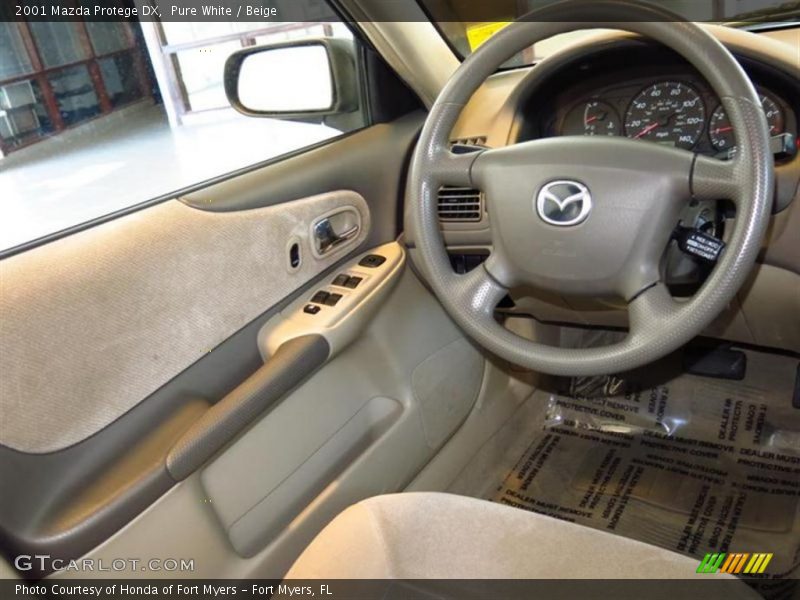 Pure White / Beige 2001 Mazda Protege DX