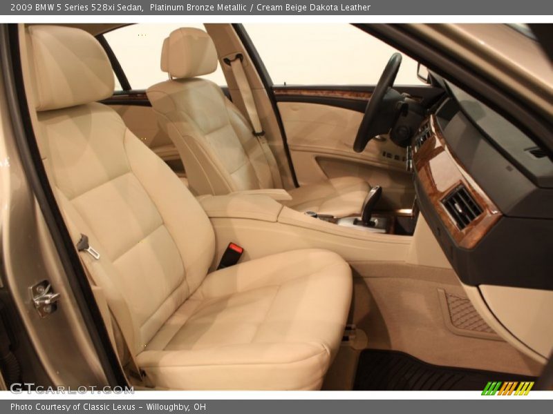 Platinum Bronze Metallic / Cream Beige Dakota Leather 2009 BMW 5 Series 528xi Sedan
