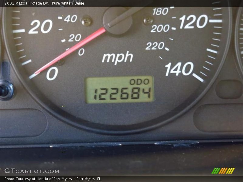 Pure White / Beige 2001 Mazda Protege DX