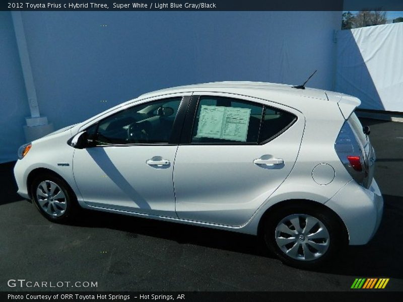 Super White / Light Blue Gray/Black 2012 Toyota Prius c Hybrid Three