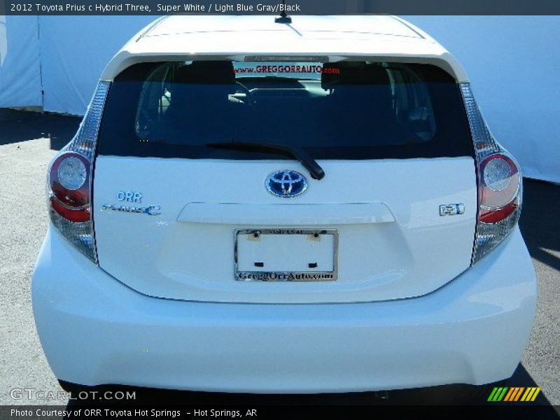 Super White / Light Blue Gray/Black 2012 Toyota Prius c Hybrid Three