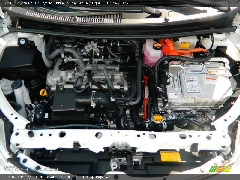 Super White / Light Blue Gray/Black 2012 Toyota Prius c Hybrid Three