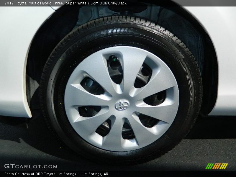 Super White / Light Blue Gray/Black 2012 Toyota Prius c Hybrid Three