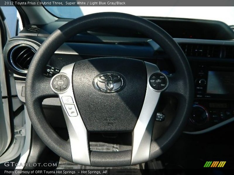Super White / Light Blue Gray/Black 2012 Toyota Prius c Hybrid Three