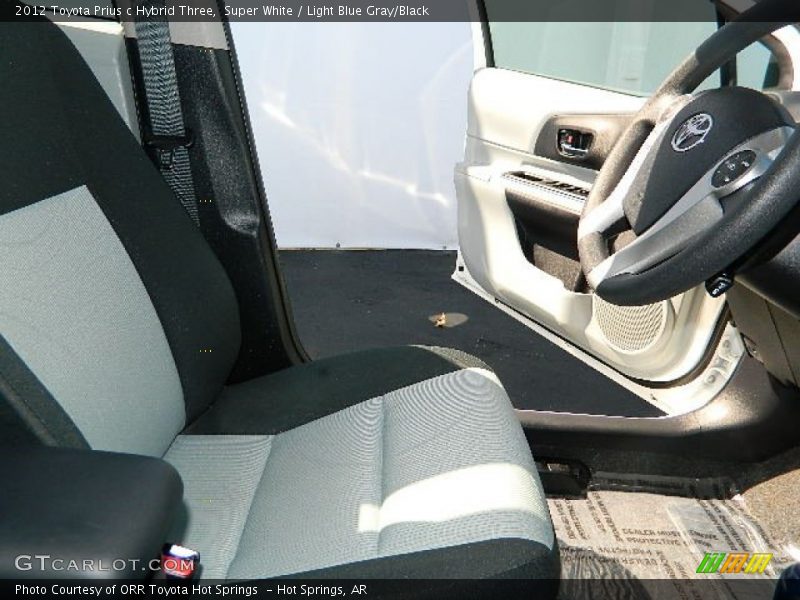 Super White / Light Blue Gray/Black 2012 Toyota Prius c Hybrid Three