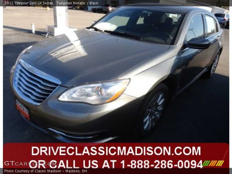 Tungsten Metallic / Black 2012 Chrysler 200 LX Sedan