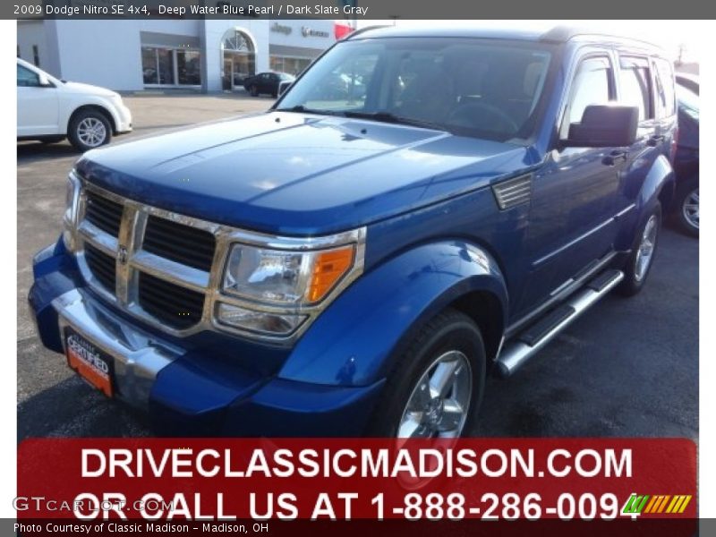 Deep Water Blue Pearl / Dark Slate Gray 2009 Dodge Nitro SE 4x4