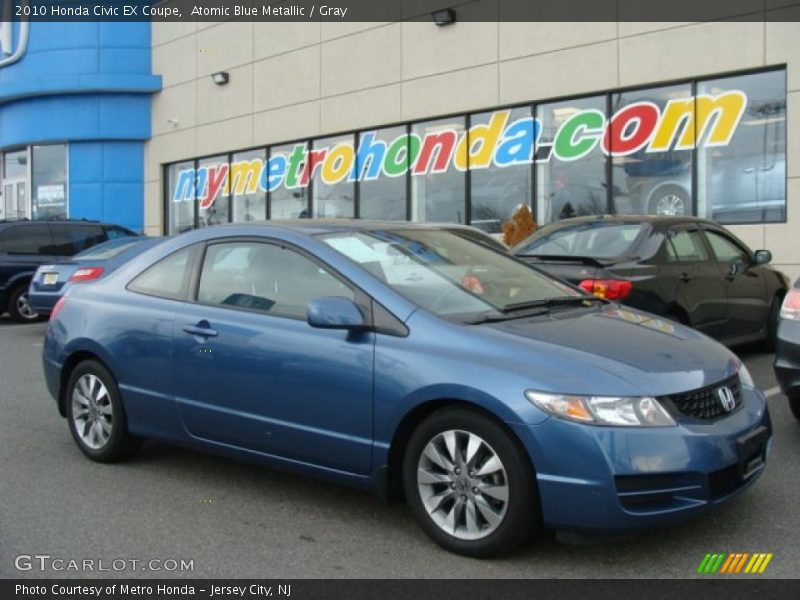 Atomic Blue Metallic / Gray 2010 Honda Civic EX Coupe