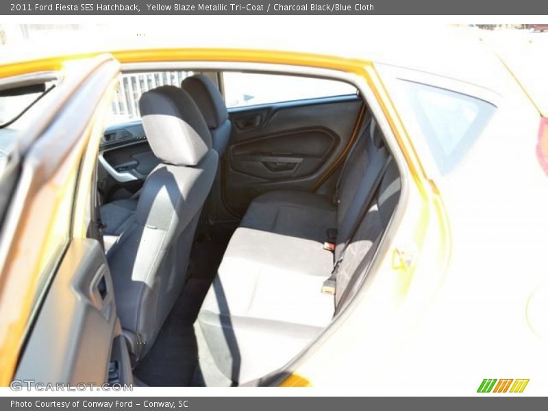 Yellow Blaze Metallic Tri-Coat / Charcoal Black/Blue Cloth 2011 Ford Fiesta SES Hatchback