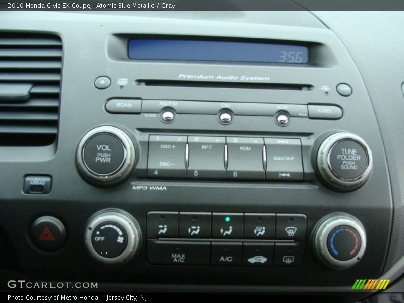 Atomic Blue Metallic / Gray 2010 Honda Civic EX Coupe
