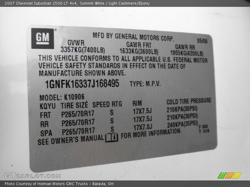 Summit White / Light Cashmere/Ebony 2007 Chevrolet Suburban 1500 LT 4x4