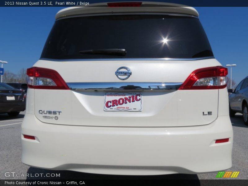 Pearl White / Beige 2013 Nissan Quest 3.5 LE
