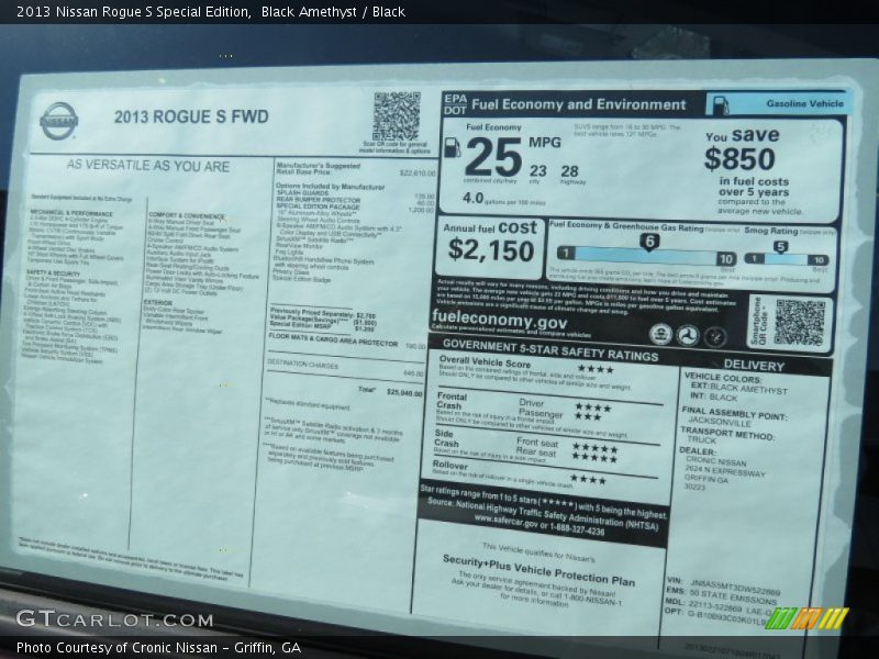  2013 Rogue S Special Edition Window Sticker