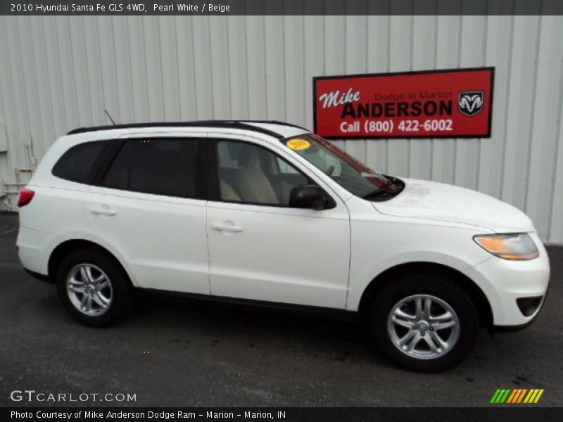 Pearl White / Beige 2010 Hyundai Santa Fe GLS 4WD