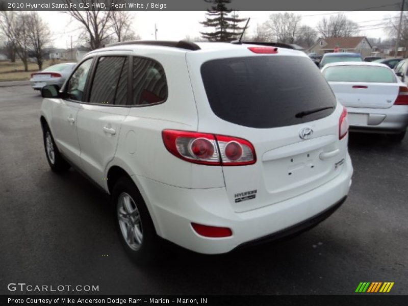 Pearl White / Beige 2010 Hyundai Santa Fe GLS 4WD