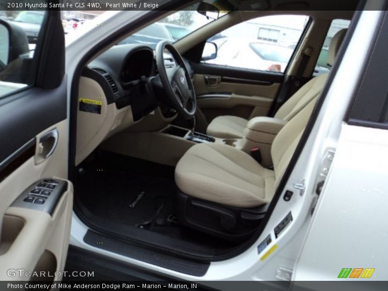 Pearl White / Beige 2010 Hyundai Santa Fe GLS 4WD