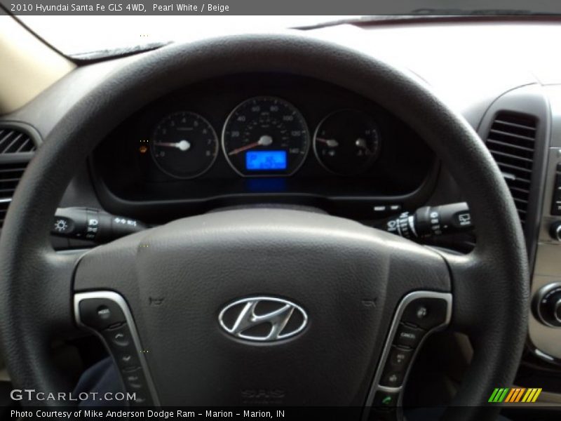 Pearl White / Beige 2010 Hyundai Santa Fe GLS 4WD