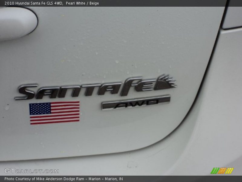 Pearl White / Beige 2010 Hyundai Santa Fe GLS 4WD