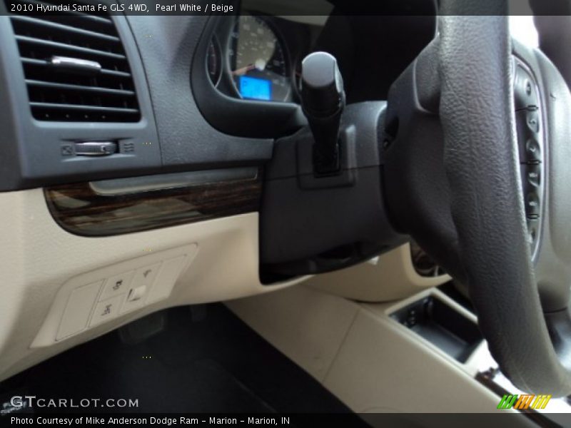 Pearl White / Beige 2010 Hyundai Santa Fe GLS 4WD