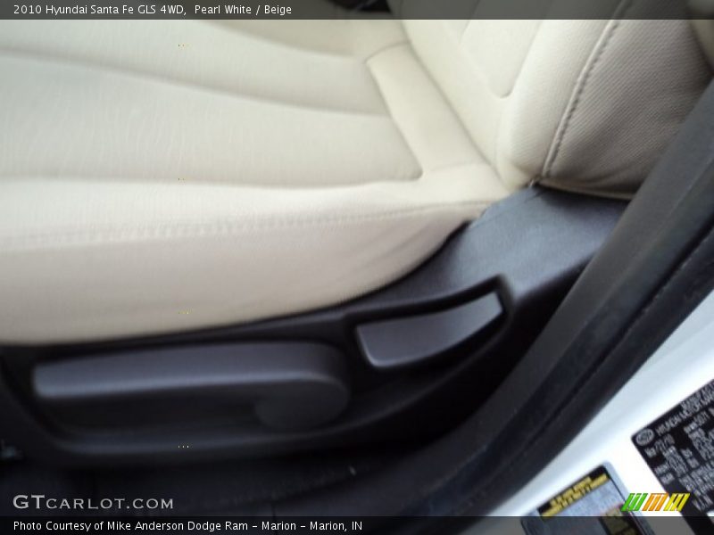 Pearl White / Beige 2010 Hyundai Santa Fe GLS 4WD