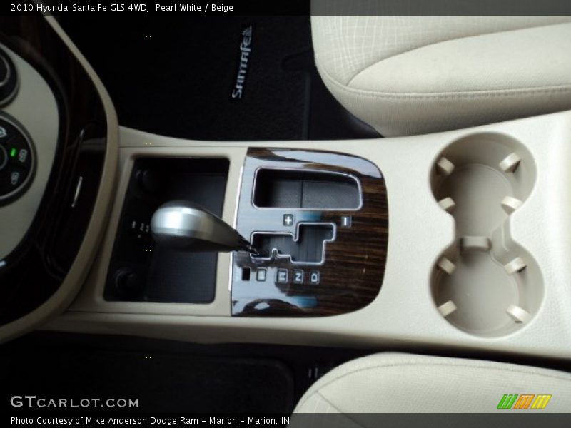 Pearl White / Beige 2010 Hyundai Santa Fe GLS 4WD