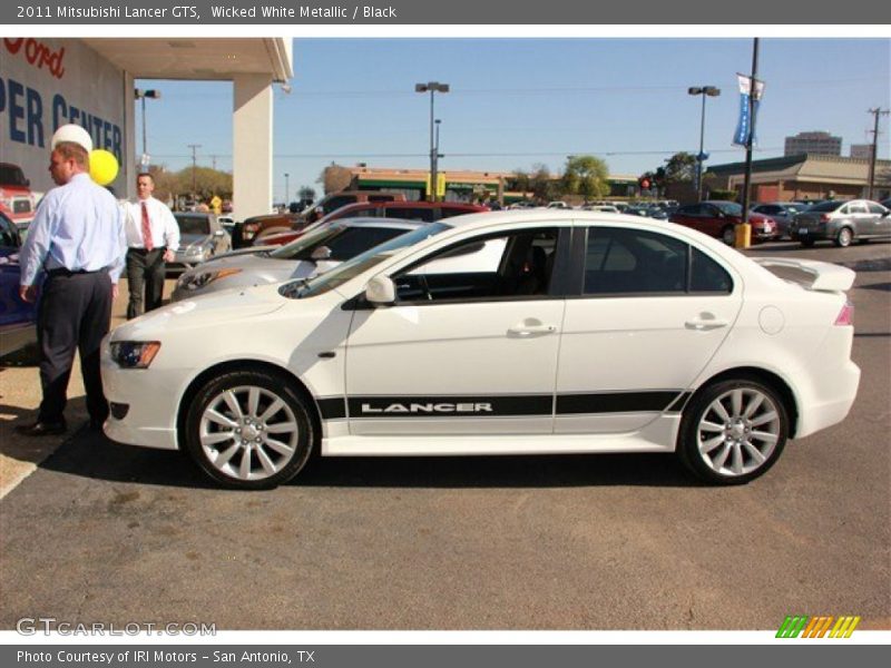 Wicked White Metallic / Black 2011 Mitsubishi Lancer GTS