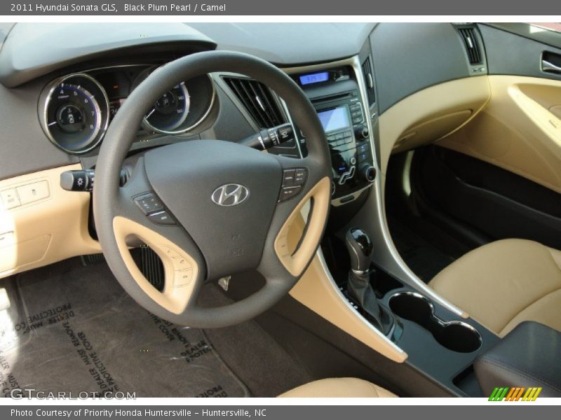 Black Plum Pearl / Camel 2011 Hyundai Sonata GLS