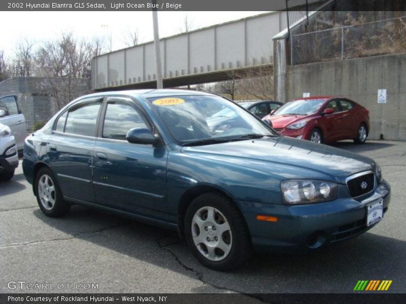 Light Ocean Blue / Beige 2002 Hyundai Elantra GLS Sedan