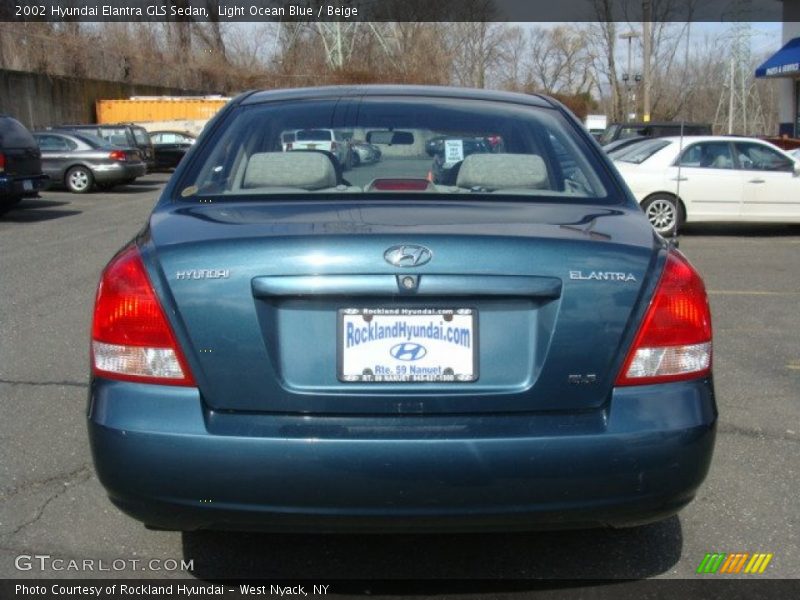 Light Ocean Blue / Beige 2002 Hyundai Elantra GLS Sedan