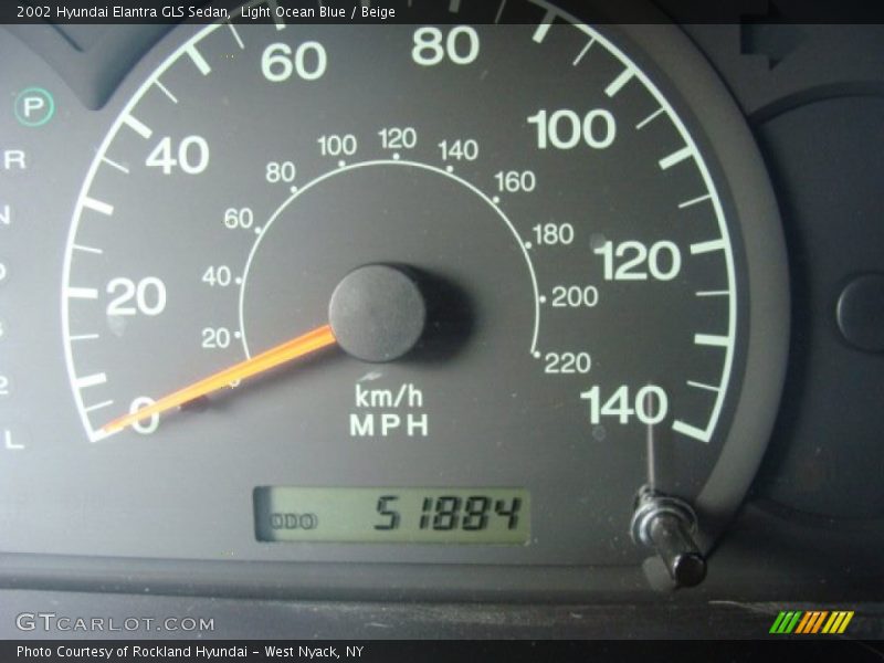 Light Ocean Blue / Beige 2002 Hyundai Elantra GLS Sedan