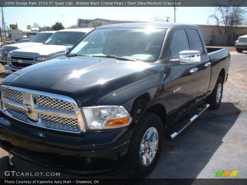 Brilliant Black Crystal Pearl / Dark Slate/Medium Graystone 2009 Dodge Ram 1500 ST Quad Cab